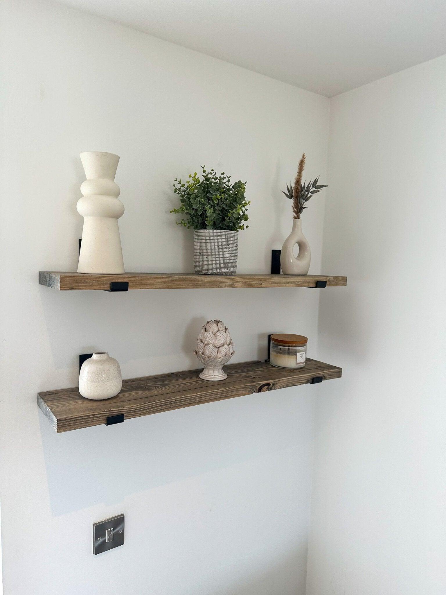 Biddenden | Solid Wood Shelf - Onyx - The Rustic Grove Co.