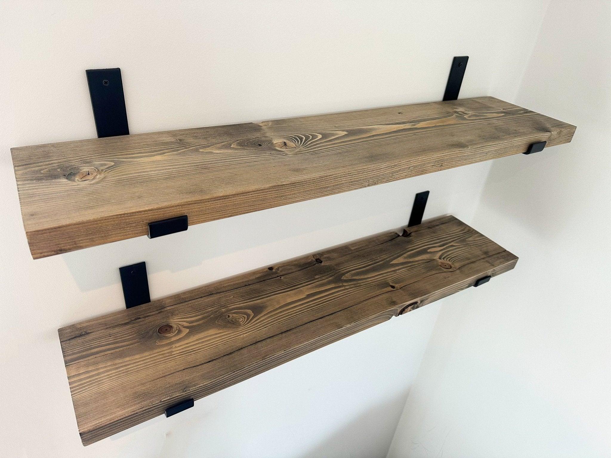 Biddenden | Solid Wood Shelf - Onyx - The Rustic Grove Co.