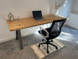 Whitstable | Rustic Solid Wood Home Office Computer Desk - Stripped Pine - The Rustic Grove Co.