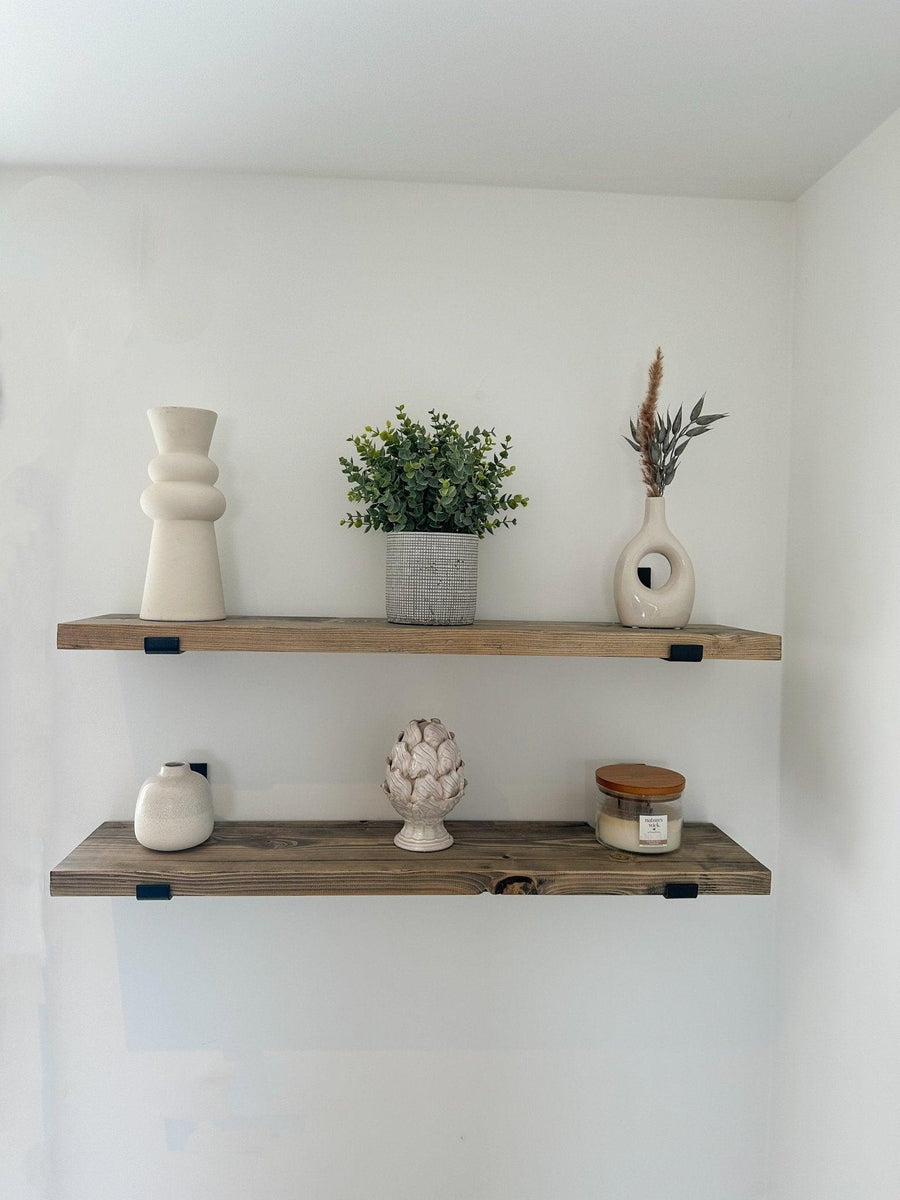 Biddenden | Solid Wood Shelf - Onyx - The Rustic Grove Co.