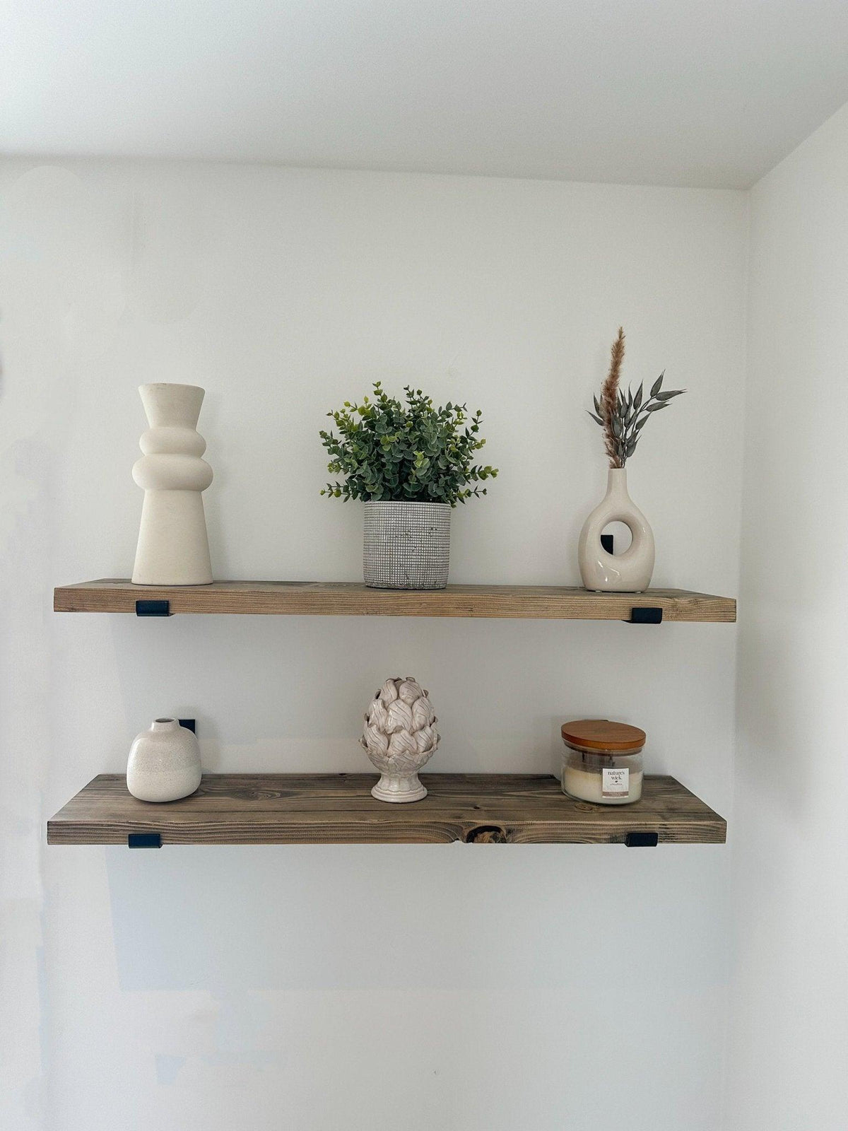 Biddenden | Solid Wood Shelf - Onyx - The Rustic Grove Co.