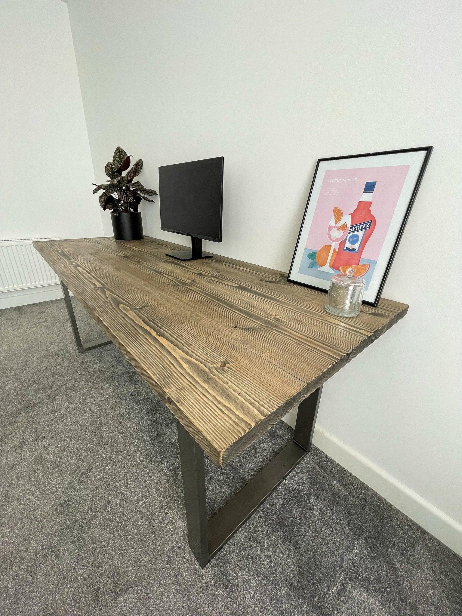 Canterbury | Rustic Solid Wood Home Office Computer Desk - Onyx - The Rustic Grove Co.