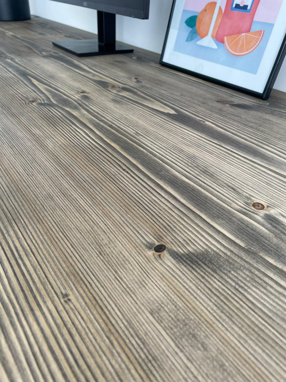 Canterbury | Rustic Solid Wood Home Office Computer Desk - Onyx - The Rustic Grove Co.