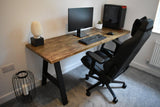GG | Rustic Solid Wood Gaming Desk - Rustic Oak - The Rustic Grove Co.