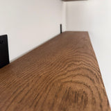 Solid European Oak Shelf 50mm with Metal Brackets - The Rustic Grove Co.