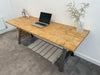 Whitstable | Rustic Solid Wood Home Office Computer Desk - Stripped Pine - The Rustic Grove Co.
