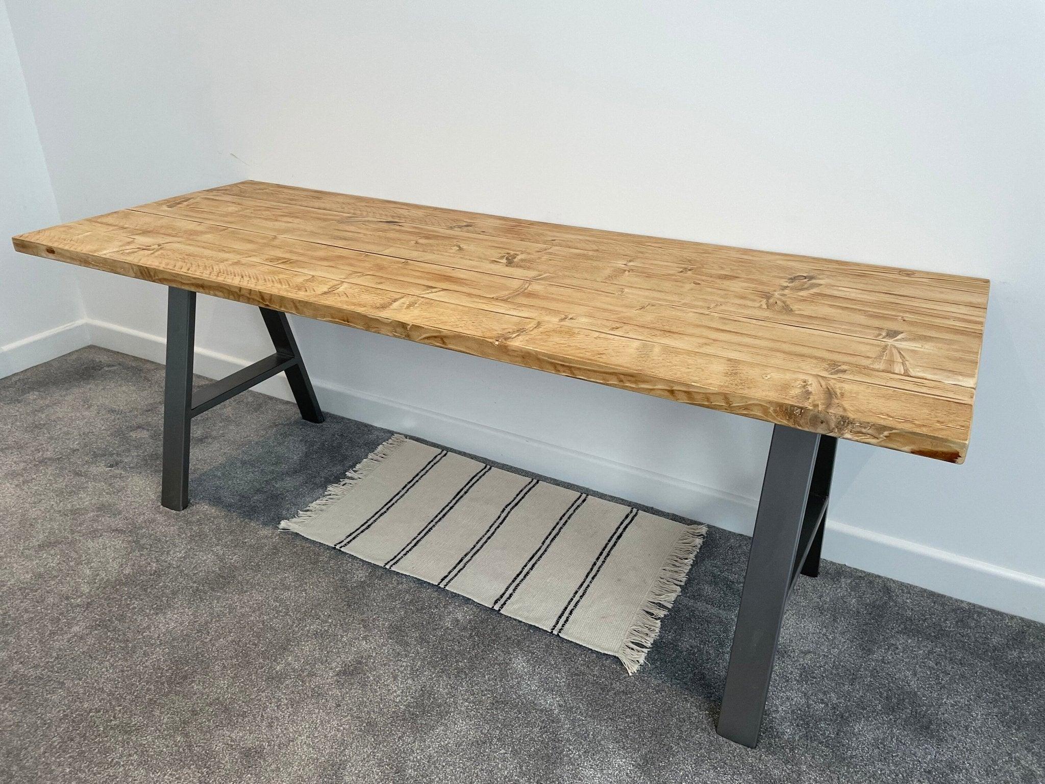 Whitstable | Rustic Solid Wood Home Office Computer Desk - Stripped Pine - The Rustic Grove Co.